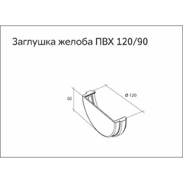 Заглушка желоба универсальная ПВХ Grand Line стандарт шоколадная