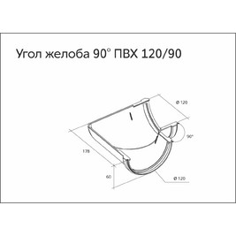 Угол желоба 90 град. универсальный ПВХ Grand Line стандарт шоколадный