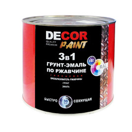 Грунт эмаль по ржавчине 3 в 1 коричневая 0,8кг Dekor paint RAL 8017