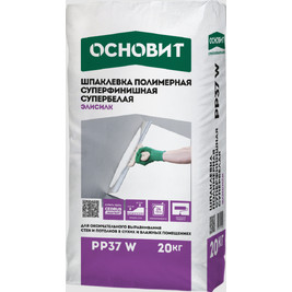 Шпаклевка полимерная суперфинишная ОСНОВИТ ЭЛИСИЛК РР37 W 20кг (70меш/пал)