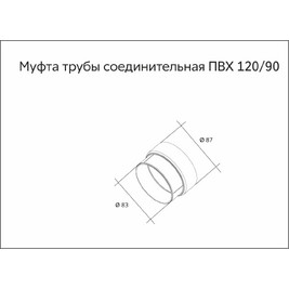 Муфта трубы соединительная ПВХ Grand Line графит (RAL 7024)