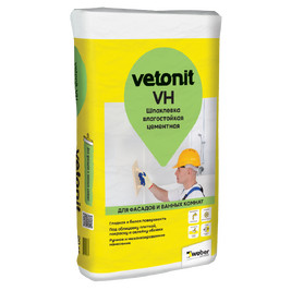 Шпаклевка цементная финишная белая Vetonit VH 20кг (56шт./пд)